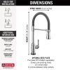 DELTA Broderick Single-Handle Pull-Down Spring Kitchen Faucet with Touch2O Technology — Chrome