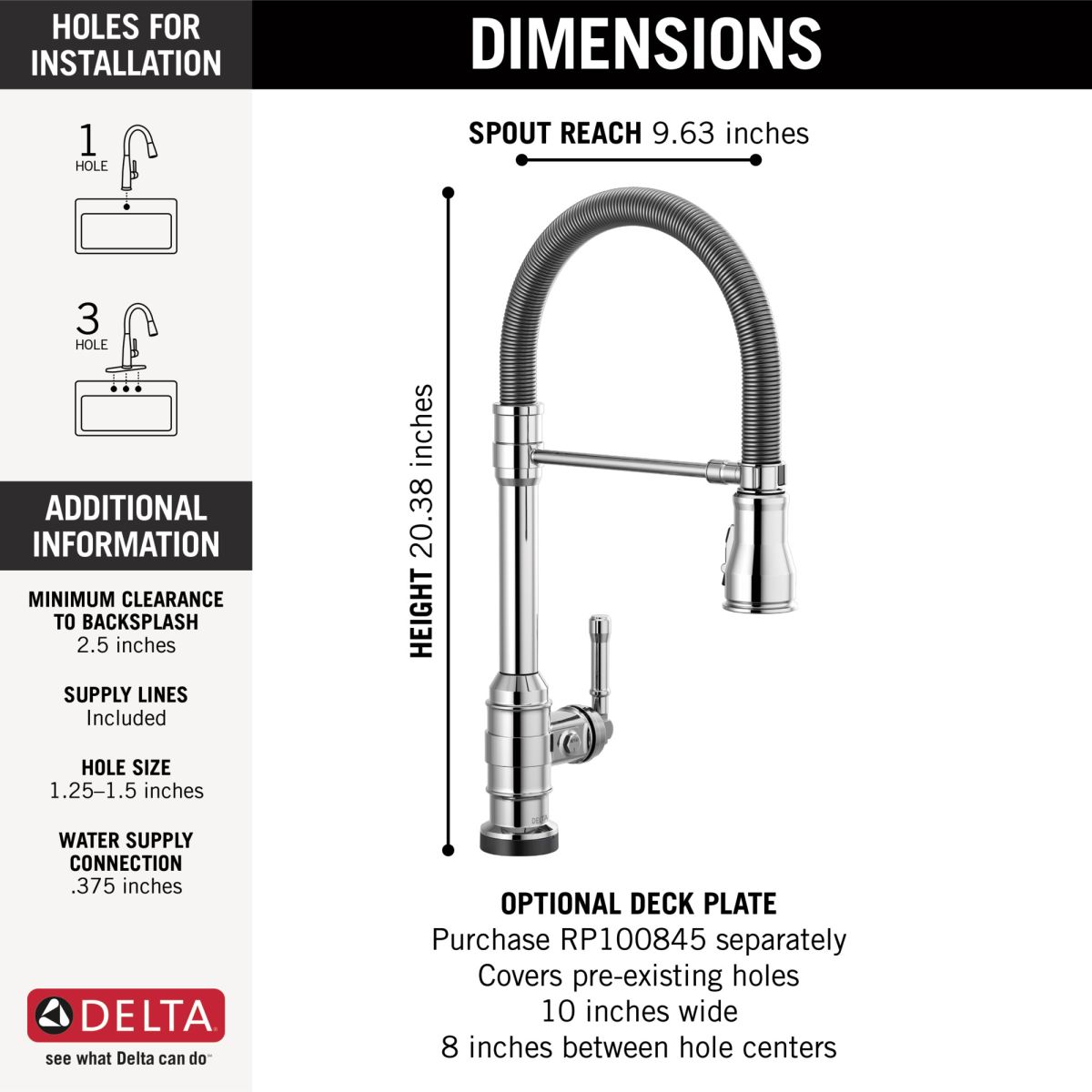 DELTA Broderick Single-Handle Pull-Down Spring Kitchen Faucet with Touch2O Technology — Chrome