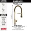 DELTA Broderick Touch2O Technology Kitchen Faucet with Touchless Technology — Polished Nickel