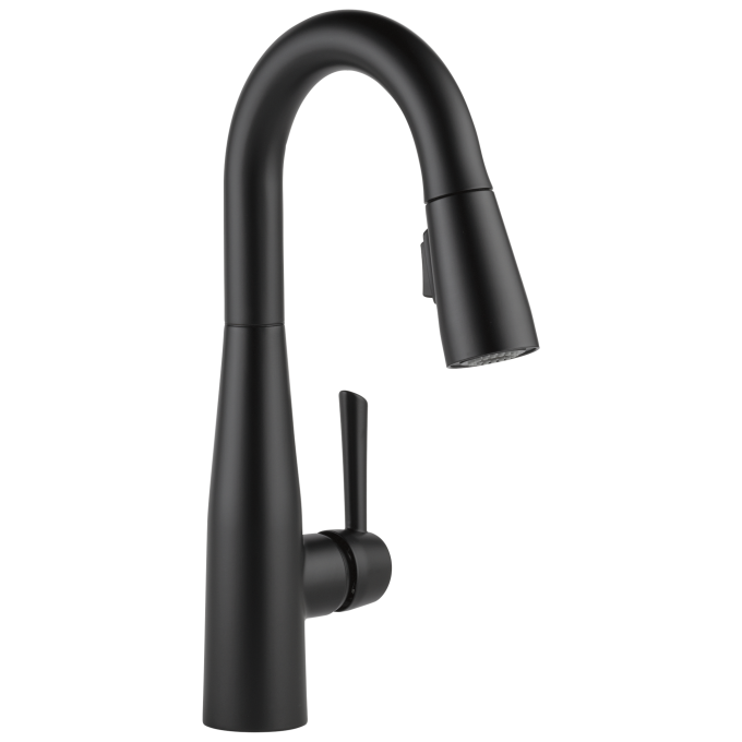 DELTA Essa Single Handle Pull-Down Bar / Prep Faucet — Matte Black