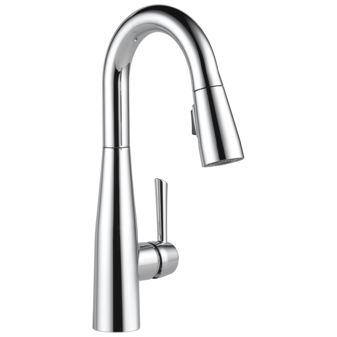 DELTA Essa Single Handle Pull-Down Bar / Prep Faucet — Chrome