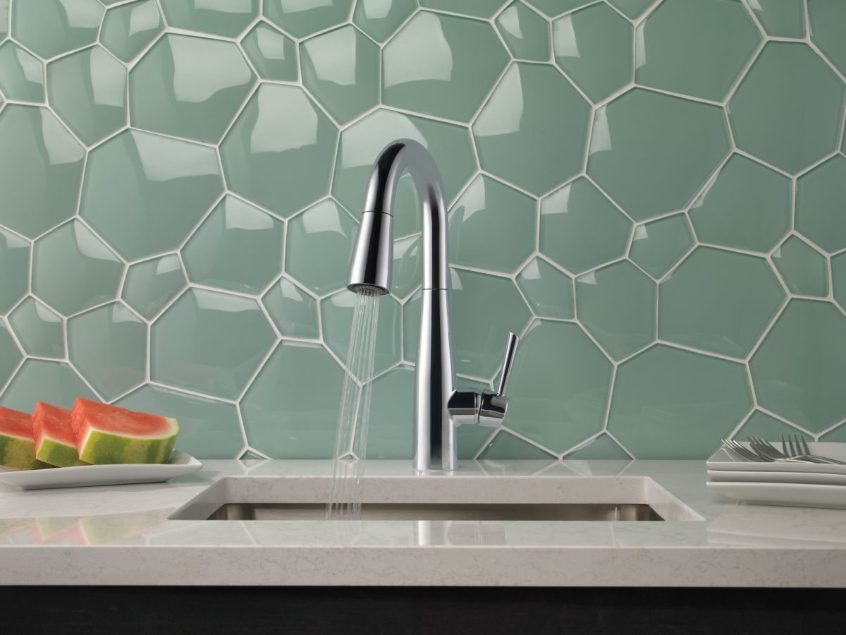 DELTA Essa Single Handle Pull-Down Bar / Prep Faucet — Chrome