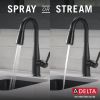 DELTA Essa Single Handle Pull-Down Bar / Prep Faucet with Touch2O Technology — Matte Black