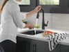 DELTA Essa Single Handle Pull-Down Bar / Prep Faucet with Touch2O Technology — Matte Black