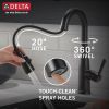 DELTA Essa Single Handle Pull-Down Bar / Prep Faucet with Touch2O Technology — Matte Black