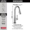 DELTA Essa Single Handle Pull-Down Bar / Prep Faucet with Touch2O Technology — Chrome