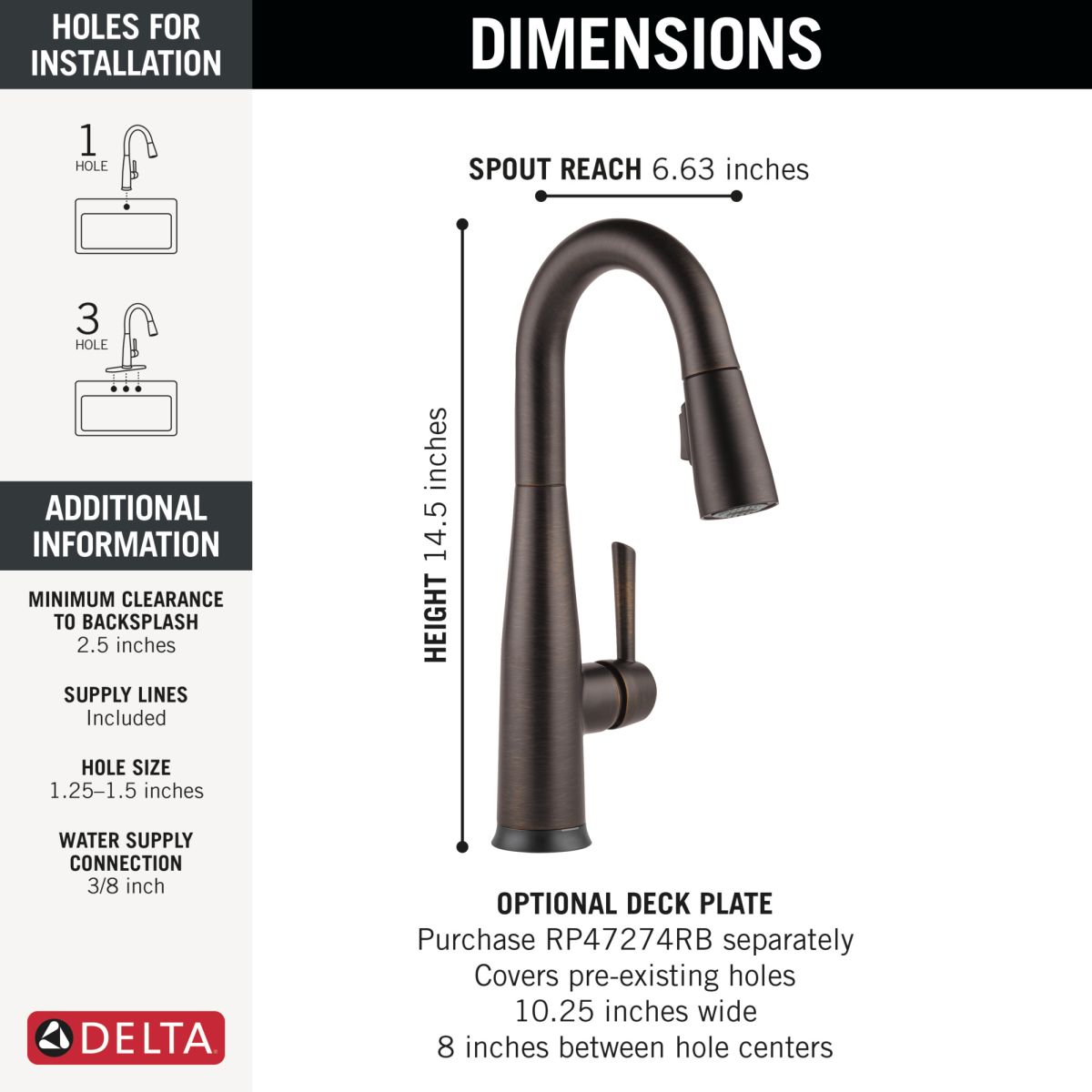 DELTA Essa Touch2O Bar / Prep Faucet with Touchless Technology — Venetian Bronze