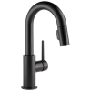 DELTA Trinsic Single Handle Pull-Down Bar/Prep Kitchen Limited Swivel — Matte Black