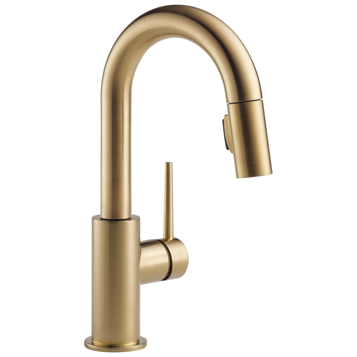 DELTA Trinsic Single Handle Pull-Down Bar/Prep Kitchen Limited Swivel — Champagne Bronze