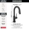 DELTA Trinsic Single Handle Pull-Down Bar / Prep Faucet with Touch2O Technology — Matte Black