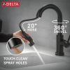 DELTA Trinsic Single Handle Pull-Down Bar / Prep Faucet with Touch2O Technology — Matte Black