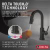 DELTA Trinsic Single Handle Pull-Down Bar / Prep Faucet with Touch2O Technology — Matte Black