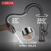 DELTA Trinsic Single Handle Pull-Down Bar/Prep Faucet with Touch — Black Stainless