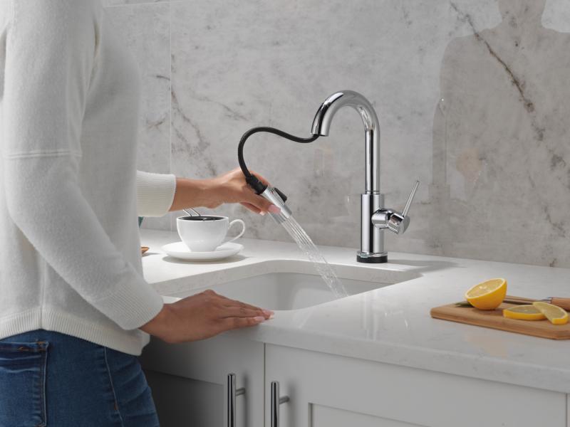 DELTA Trinsic Touch2O Bar / Prep Faucet with Touchless Technology — Chrome