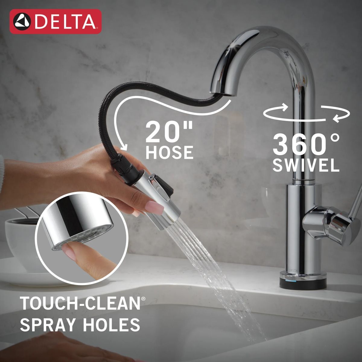 DELTA Trinsic Touch2O Bar / Prep Faucet with Touchless Technology — Chrome