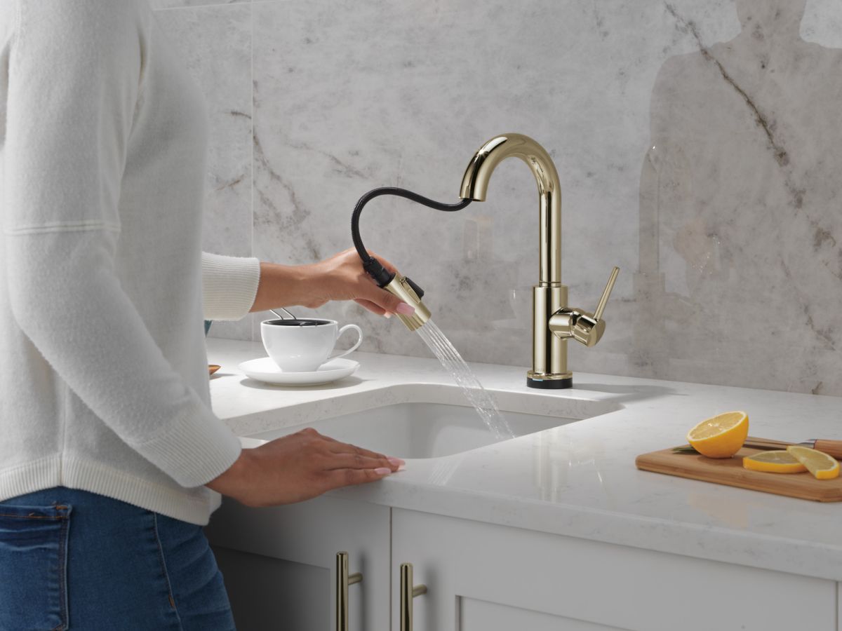 DELTA Trinsic Touch2O Bar / Prep Faucet with Touchless Technology — Polished Nickel