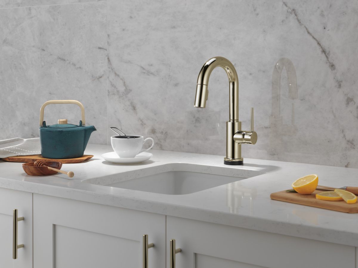 DELTA Trinsic Touch2O Bar / Prep Faucet with Touchless Technology — Polished Nickel