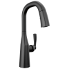 DELTA Stryke Single Handle Pull-Down Bar/Prep Faucet — Matte Black