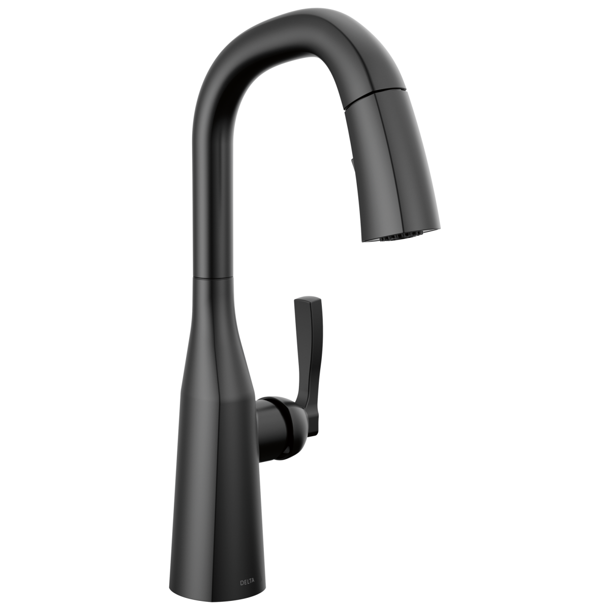 DELTA Stryke Single Handle Pull-Down Bar/Prep Faucet — Matte Black