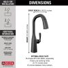 DELTA Stryke Single Handle Pull-Down Bar/Prep Faucet — Matte Black