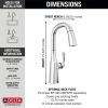DELTA Stryke Single Handle Pull-Down Bar/Prep Faucet — Lumicoat® Chrome
