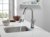 DELTA Stryke Single Handle Pull-Down Bar/Prep Faucet with Touch2O Technology — Lumicoat® Arctic Stainless