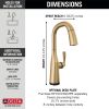 DELTA Stryke Single Handle Pull-Down Bar/Prep Faucet with Touch2O Technology — Lumicoat® Champagne Bronze