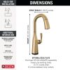 DELTA Stryke Touch2O Bar / Prep Faucet with Touchless Technology — Lumicoat® Champagne Bronze