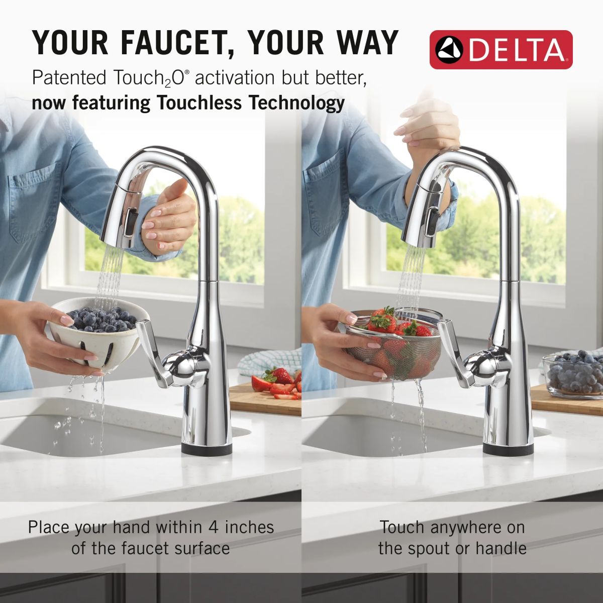 DELTA Stryke Touch2O Bar / Prep Faucet with Touchless Technology — Lumicoat® Chrome