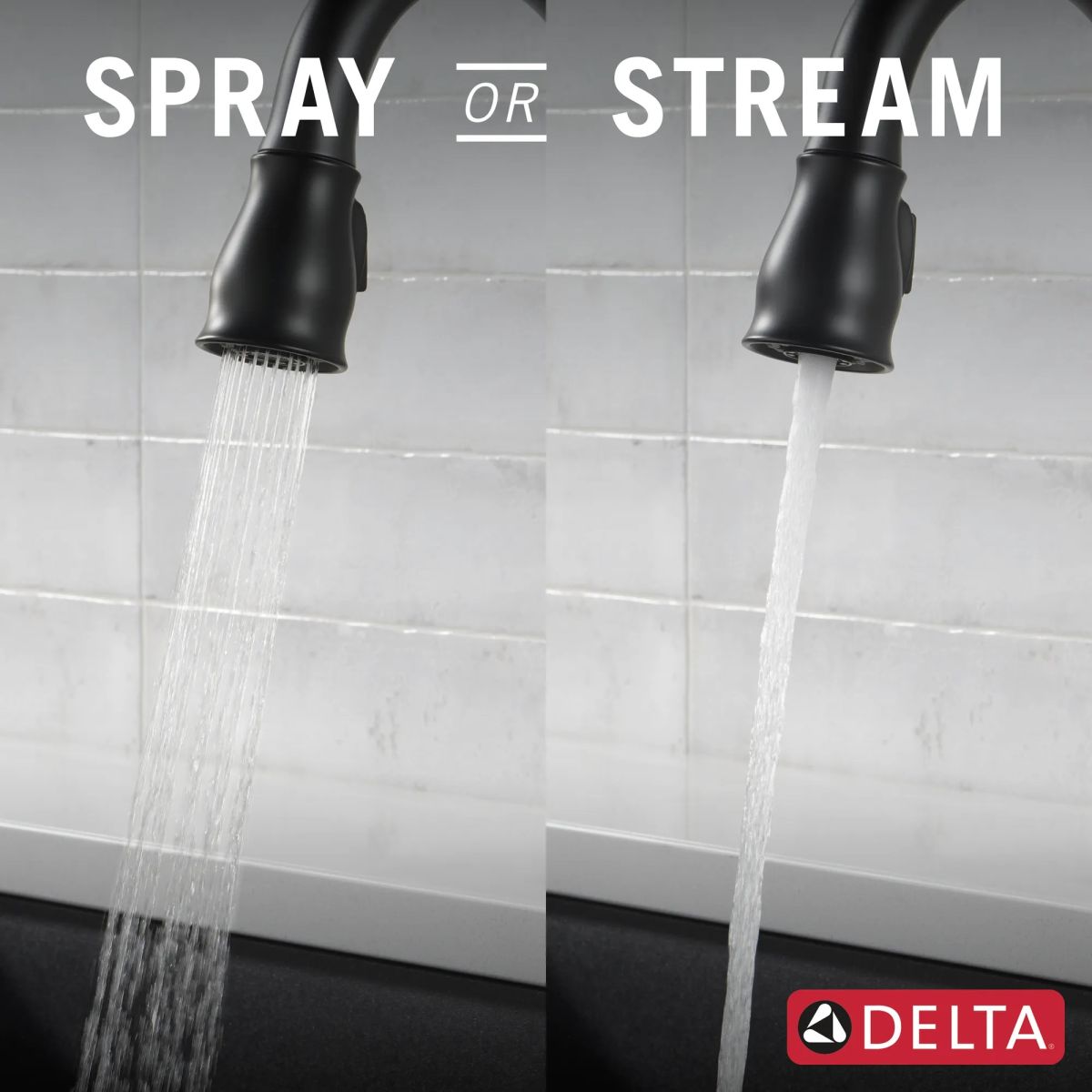 DELTA Leland Single Handle Pull-Down Bar / Prep Faucet — Matte Black