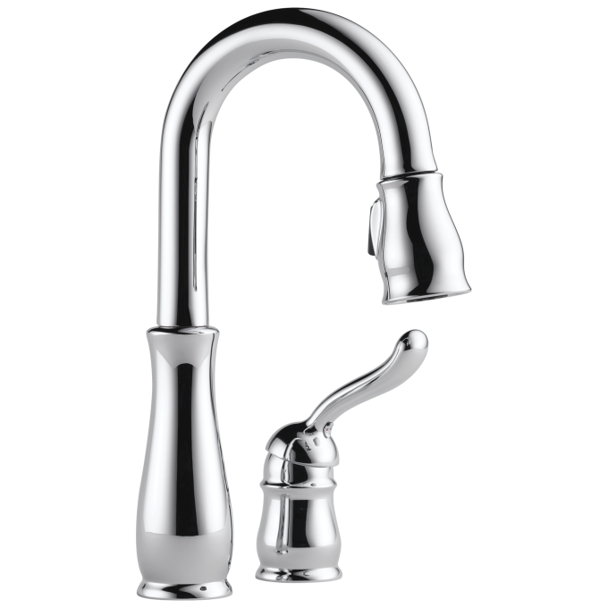 DELTA Leland Single Handle Pull-Down Bar / Prep Faucet — Chrome