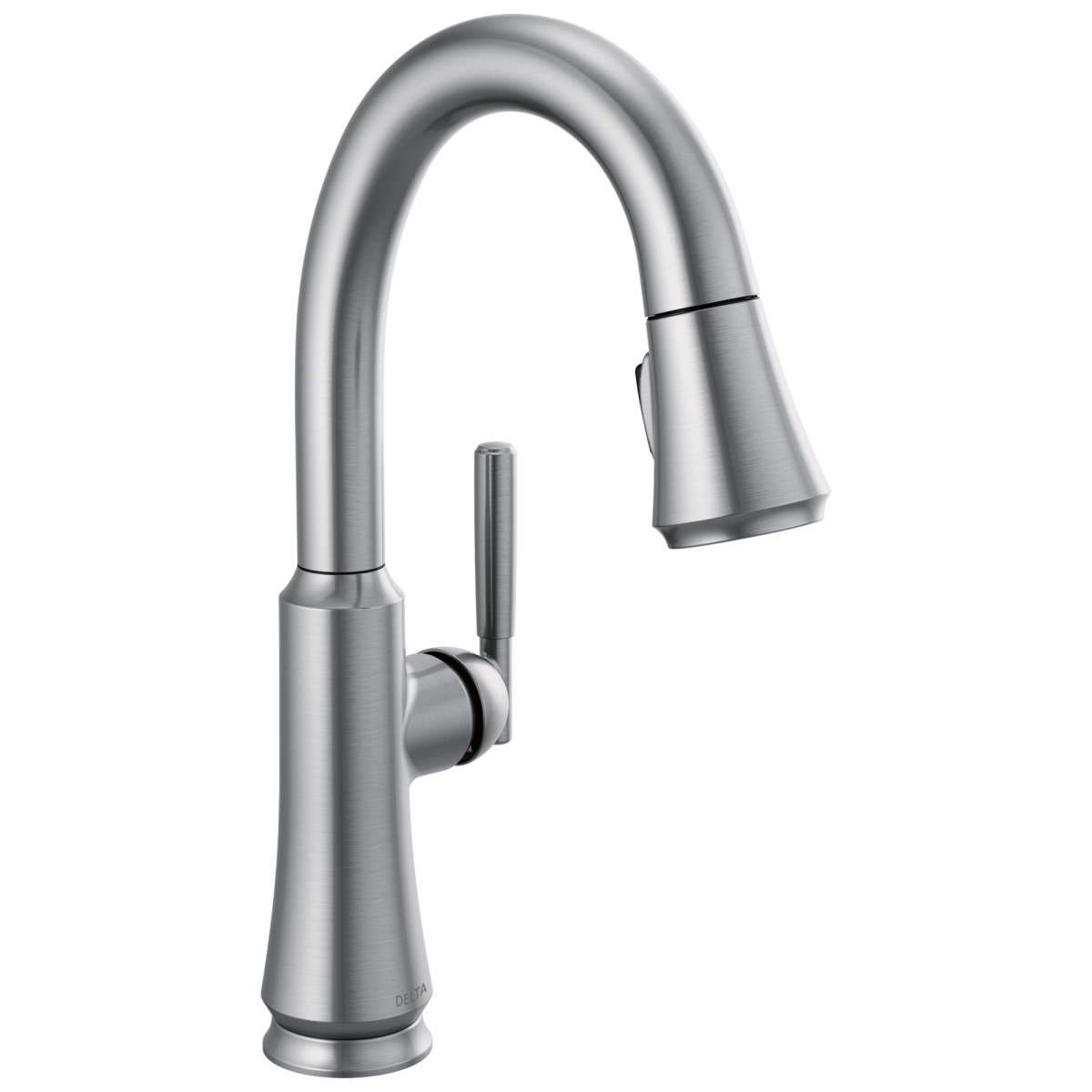 DELTA Coranto Single Handle Pull-Down Bar/Prep Faucet — Arctic Stainless