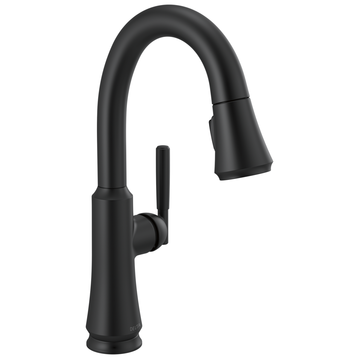 DELTA Coranto Single Handle Pull-Down Bar/Prep Faucet — Matte Black