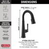 DELTA Emmeline Single Handle Pull-Down Bar/Prep Faucet — Matte Black