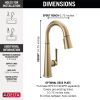 DELTA Emmeline Single Handle Pull-Down Bar/Prep Faucet — Lumicoat® Champagne Bronze