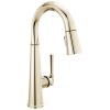 DELTA Emmeline Single Handle Pull-Down Bar / Prep Faucet — Lumicoat® Polished Nickel