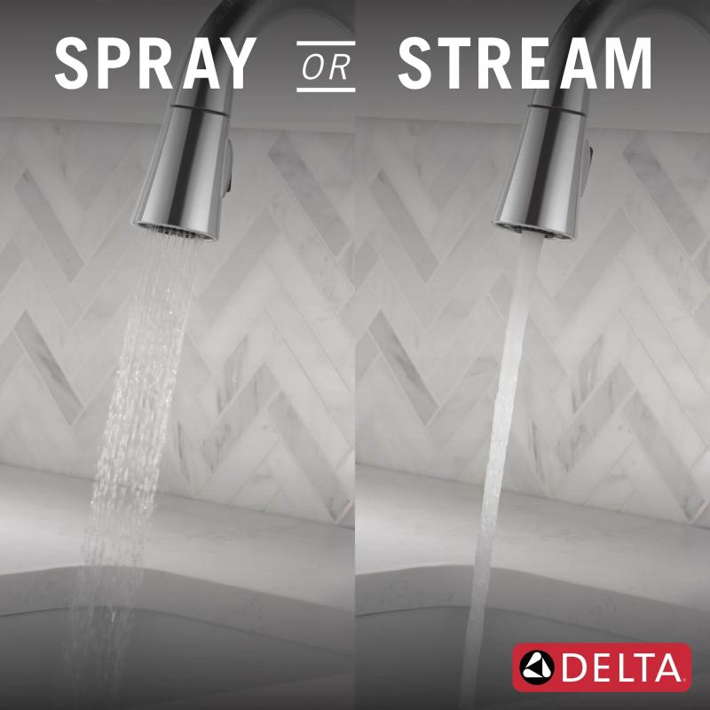 DELTA Emmeline Touch2O Bar / Prep Faucet with Touchless Technology — Lumicoat® Arctic Stainless