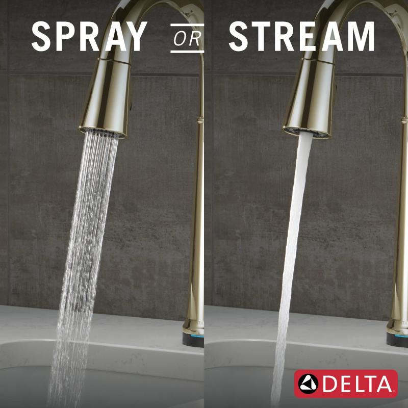 DELTA Emmeline Touch2O Bar / Prep Faucet with Touchless Technology — Lumicoat® Polished Nickel