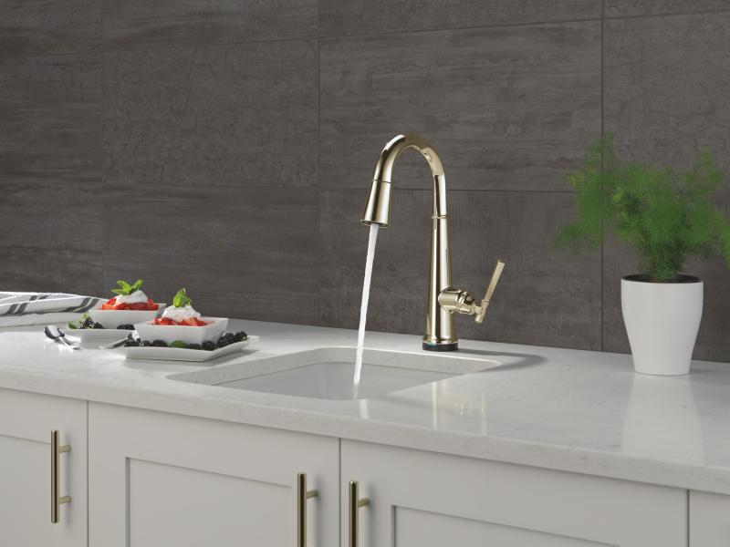 DELTA Emmeline Touch2O Bar / Prep Faucet with Touchless Technology — Lumicoat® Polished Nickel