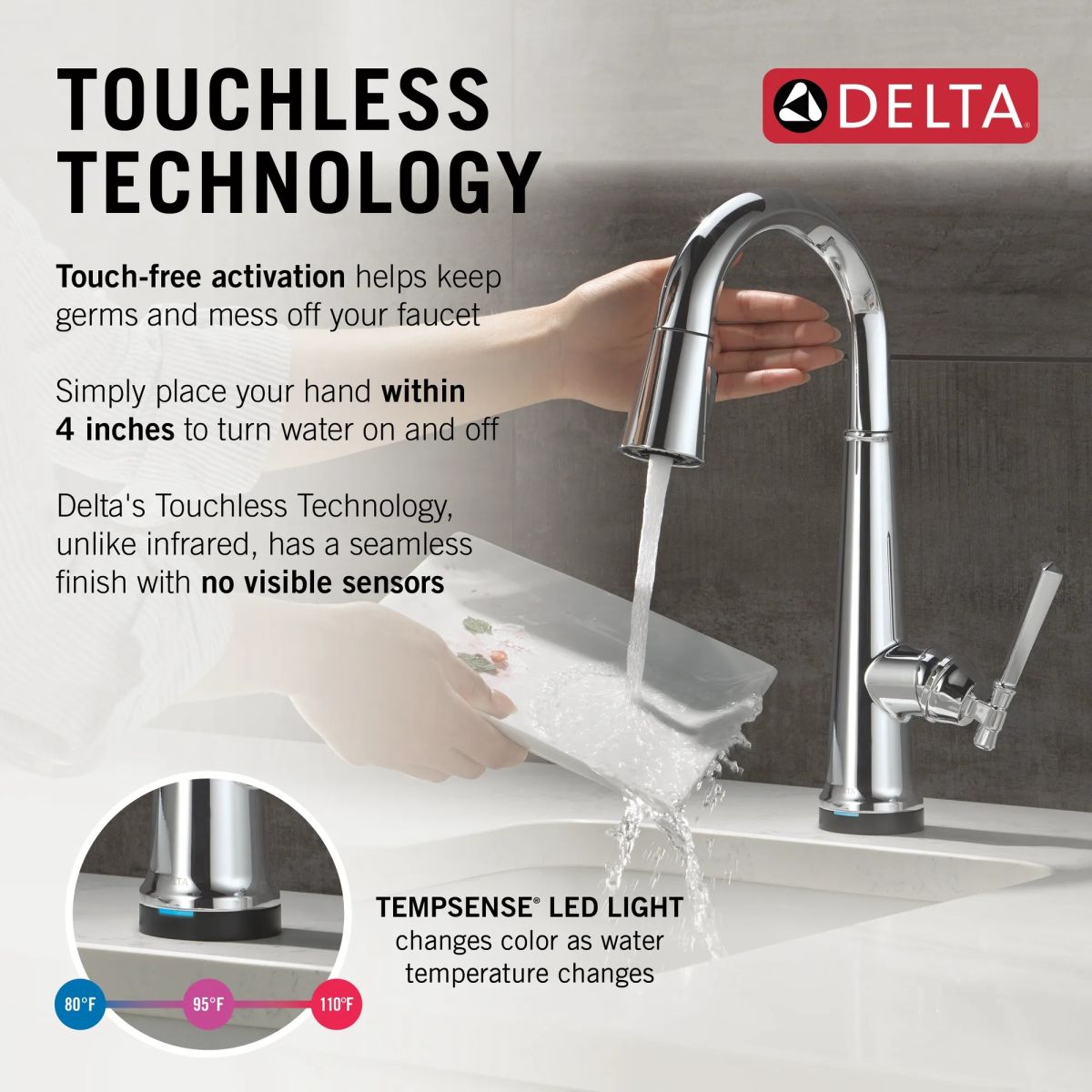 DELTA Emmeline Touch2O Bar / Prep Faucet with Touchless Technology — Lumicoat® Chrome