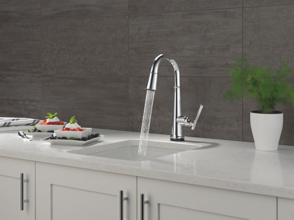 DELTA Emmeline Touch2O Bar / Prep Faucet with Touchless Technology — Lumicoat® Chrome