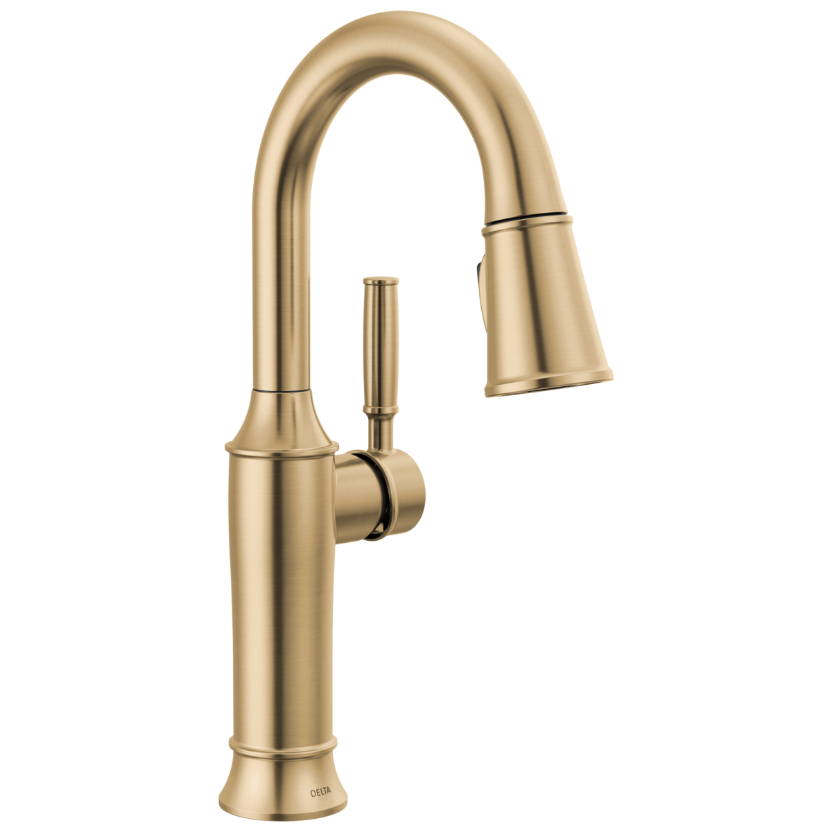 DELTA Renaldi Single Handle Pull-Down Bar / Prep Faucet — Lumicoat® Champagne Bronze