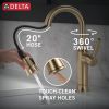 DELTA Renaldi Single Handle Pull-Down Bar / Prep Faucet — Lumicoat® Champagne Bronze