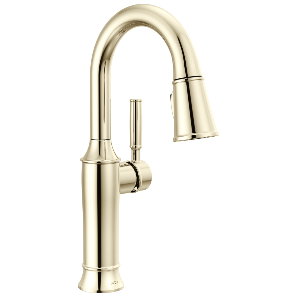 DELTA Renaldi Single Handle Pull-Down Bar / Prep Faucet — Lumicoat® Polished Nickel