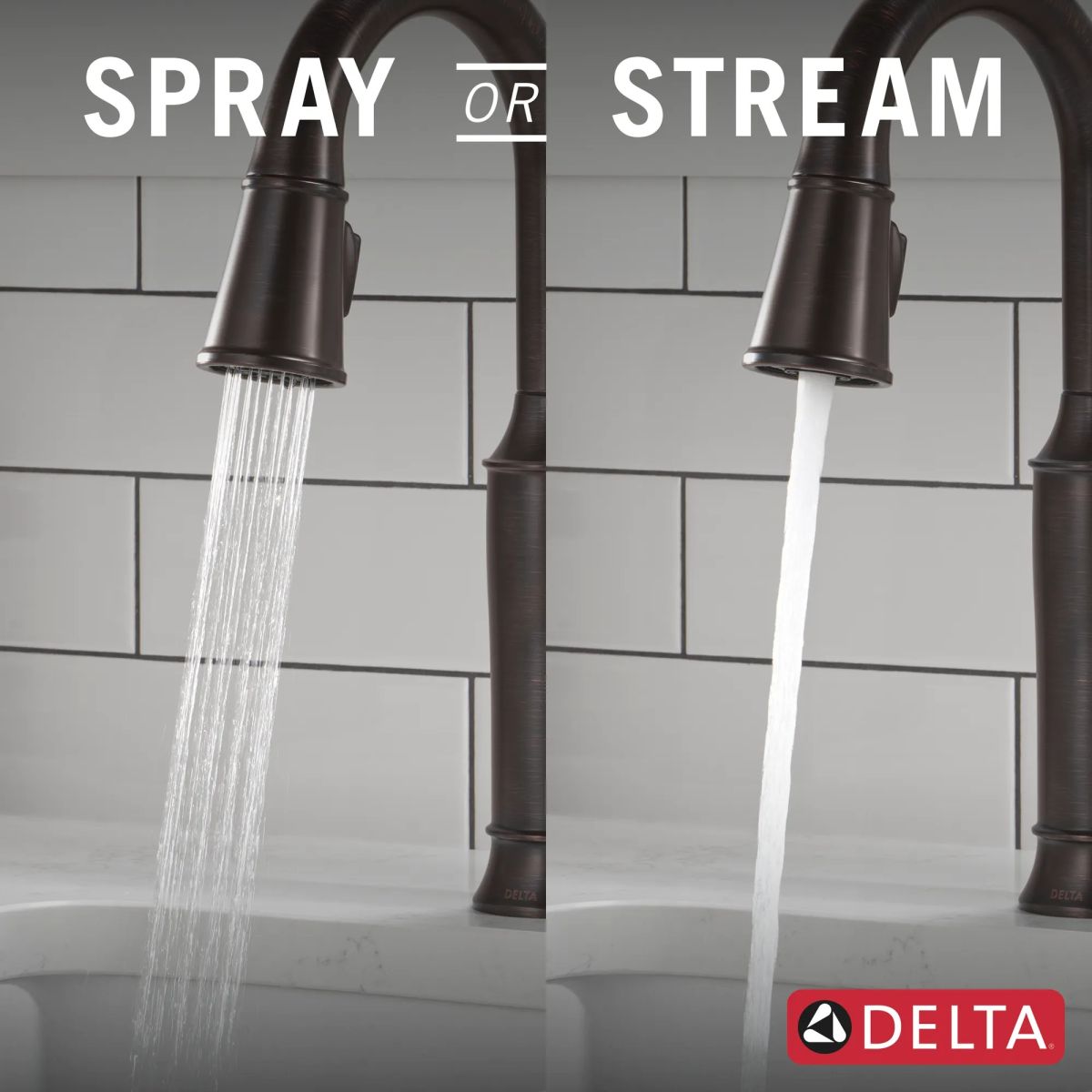 DELTA Renaldi Single Handle Pull-Down Bar / Prep Faucet — Venetian Bronze