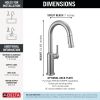 DELTA Cordova Single Handle Pull-Down Bar/Prep Faucet — Lumicoat® Arctic Stainless
