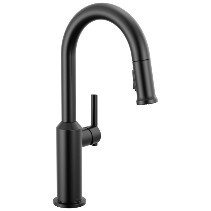 DELTA Cordova Single Handle Pull-Down Bar/Prep Faucet — Matte Black