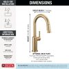 DELTA Cordova Single Handle Pull-Down Bar/Prep Faucet — Lumicoat® Champagne Bronze
