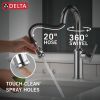 DELTA Cordova Single Handle Pull-Down Bar/Prep Faucet — Lumicoat® Chrome