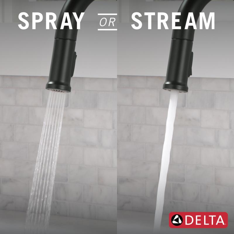 DELTA Cordova Touch2O Bar / Prep Faucet with Touchless Technology — Matte Black